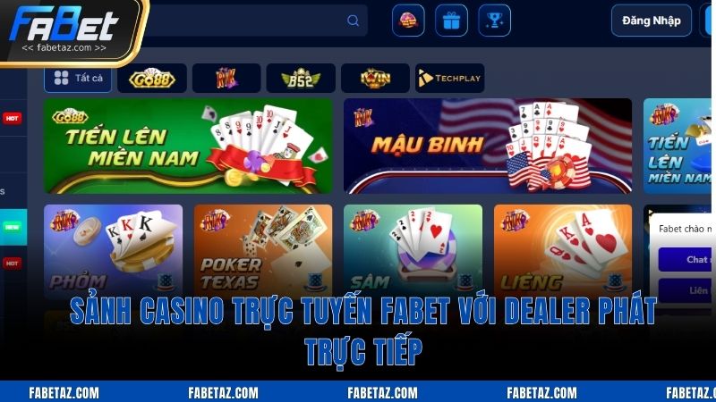 Sảnh casino trực tuyến Fabet với dealer phát trực tiếp