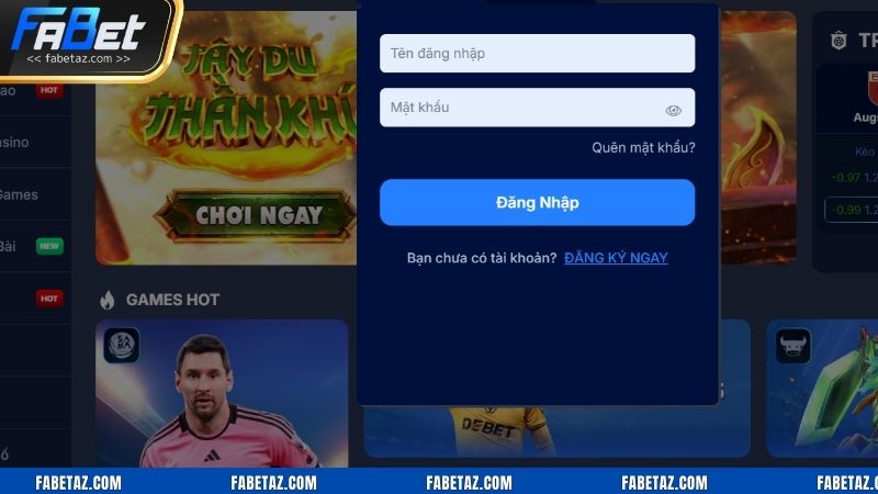 Hướng dẫn đăng nhập Fabet chi tiết trên máy tính